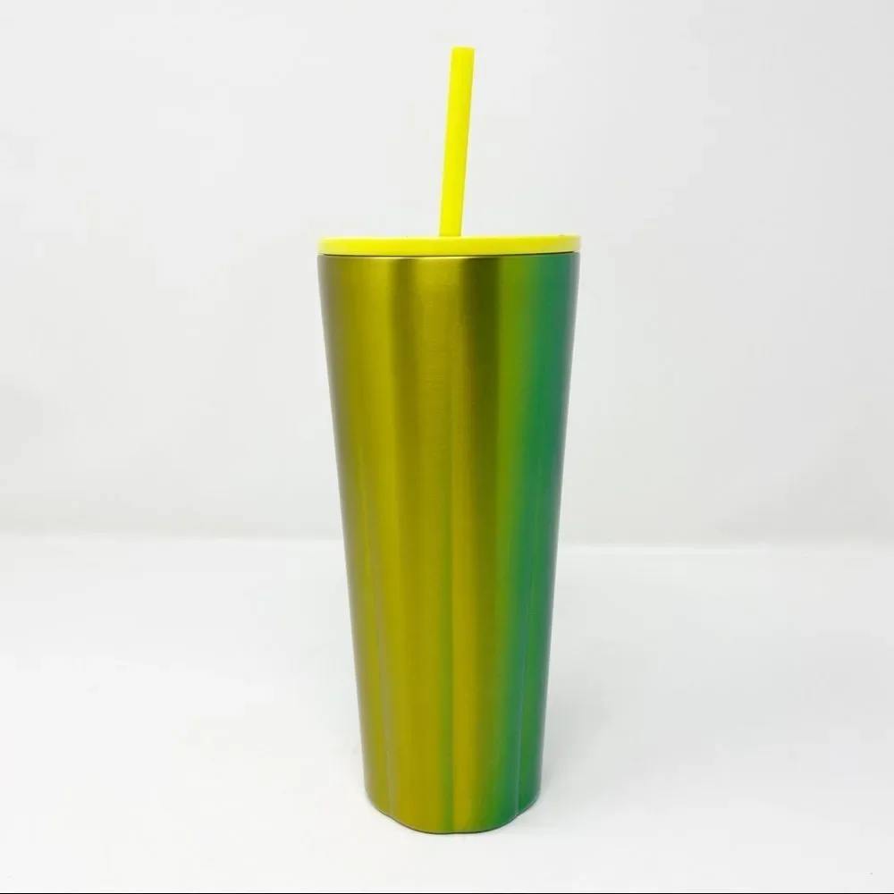 STARBUCKS LIME SPECKLE STAINLESS STEEL COLD CUP VENTI‎ NWT
